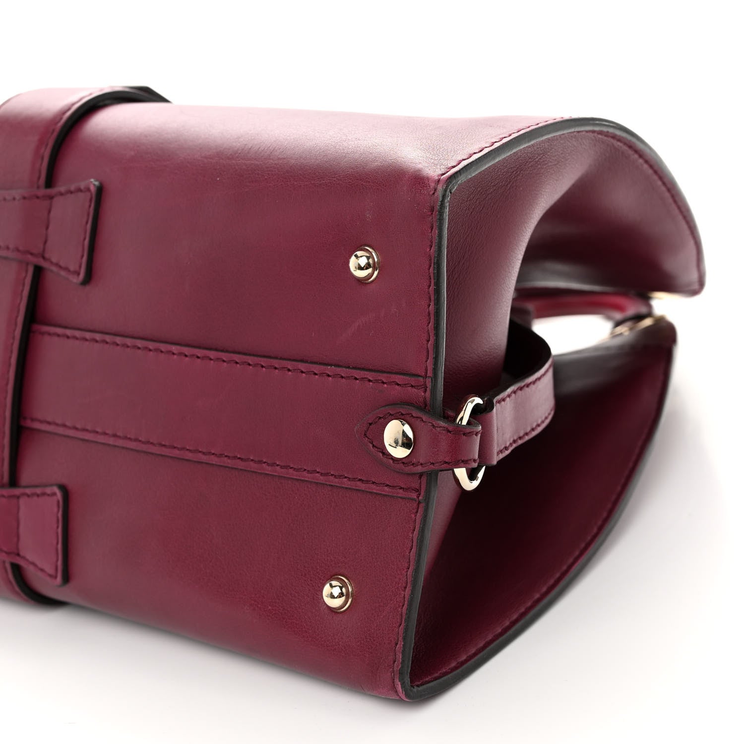 Gucci Calfskin Medium Stirrup Top Handle Bag Cherry Gloss 9 of 11