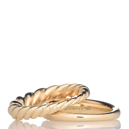 David Yurman 18K Yellow Gold Pure Form Stack Rings 54 7 4 of 6