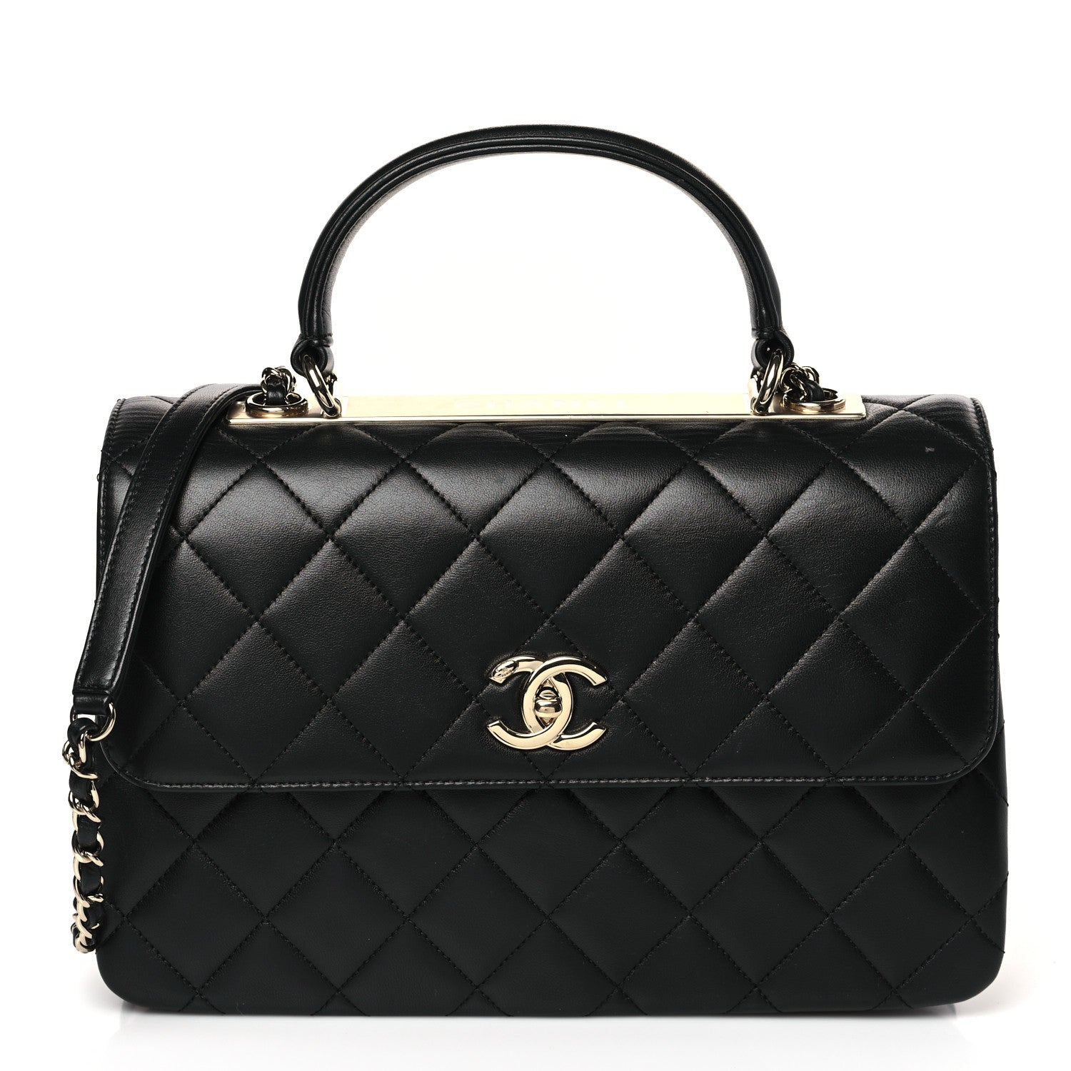 Chanel Lambskin Quilted Medium Trendy CC Flap Dual Handle Bag Black 1 of 10