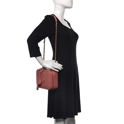 Chanel Caviar Quilted Medium CC Filigree Vanity Case Pink 2 of 9