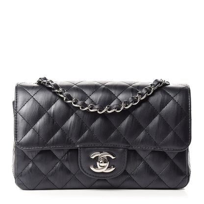 Chanel Iridescent Calfskin Quilted Mini Rectangular Flap Charcoal 1 of 11