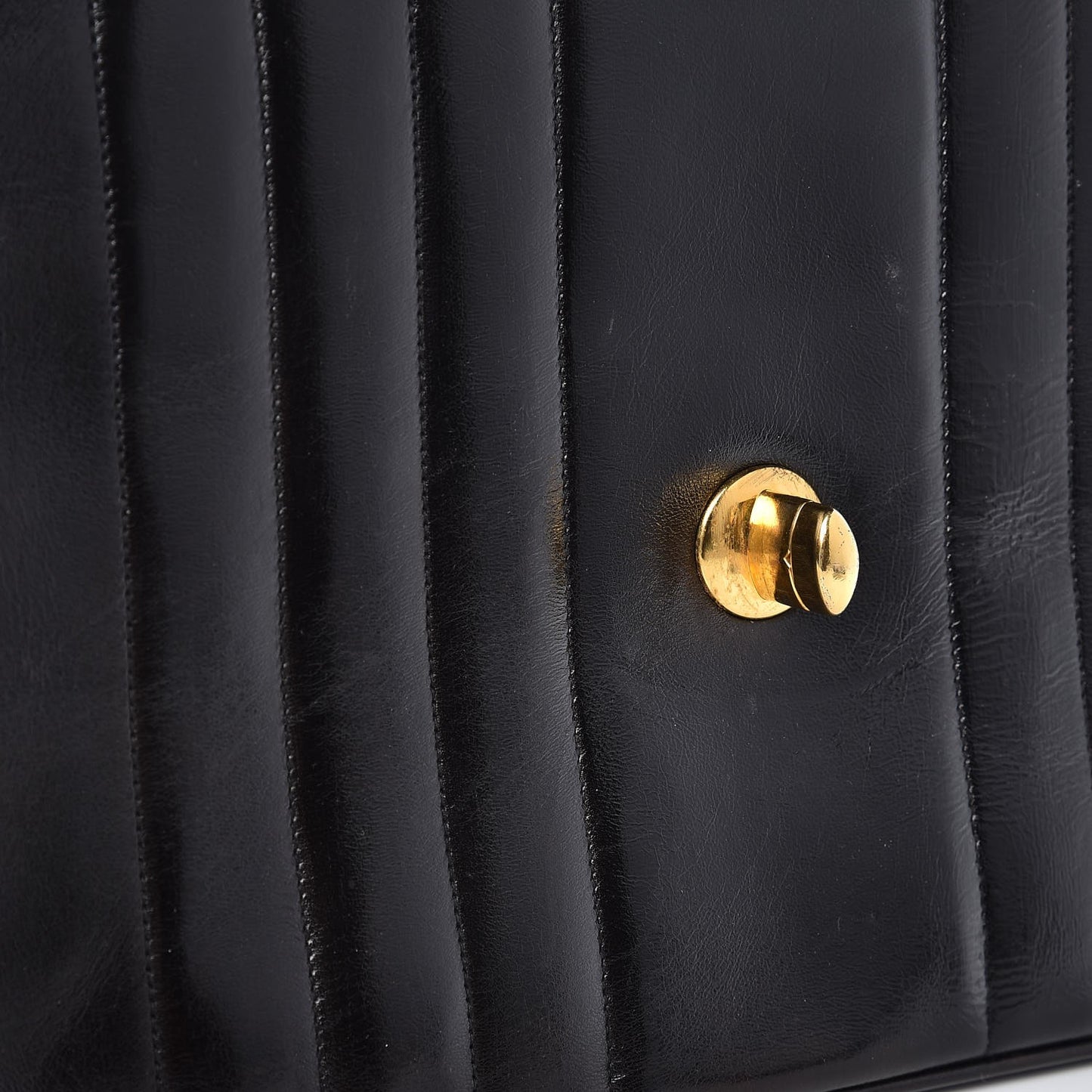 Lambskin Vertical Quilt Jumbo Flap Black