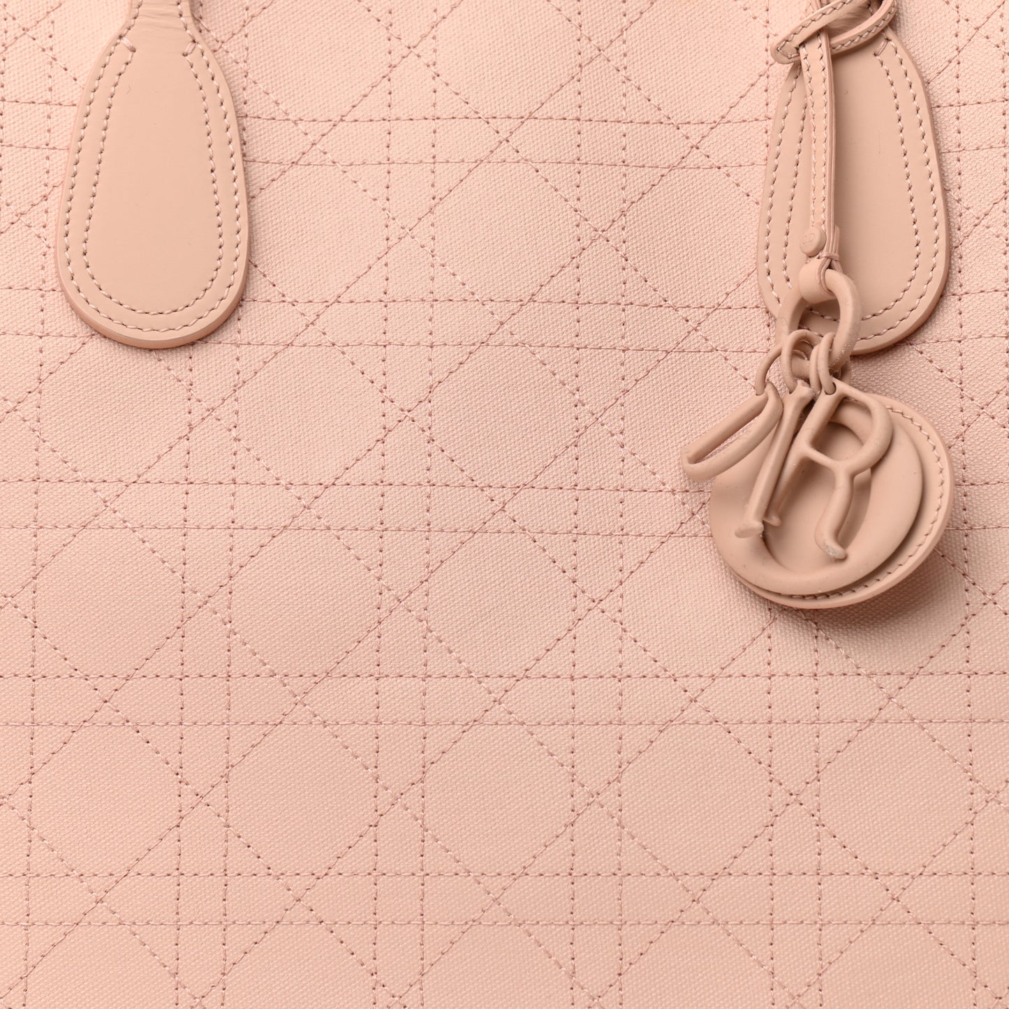 Coated Canvas Cannage Panarea Shopping Tote Rosato