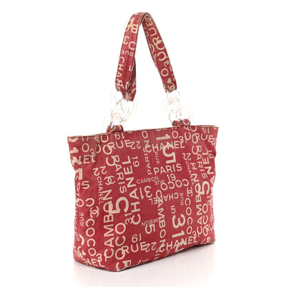 Chanel Canvas 31 Rue Cambon Beach Tote Red 3 of 10