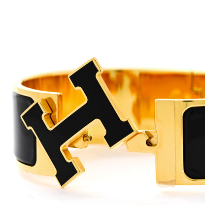 Hermes Enamel Wide Clic Clac H Bracelet GM Black 5 of 6