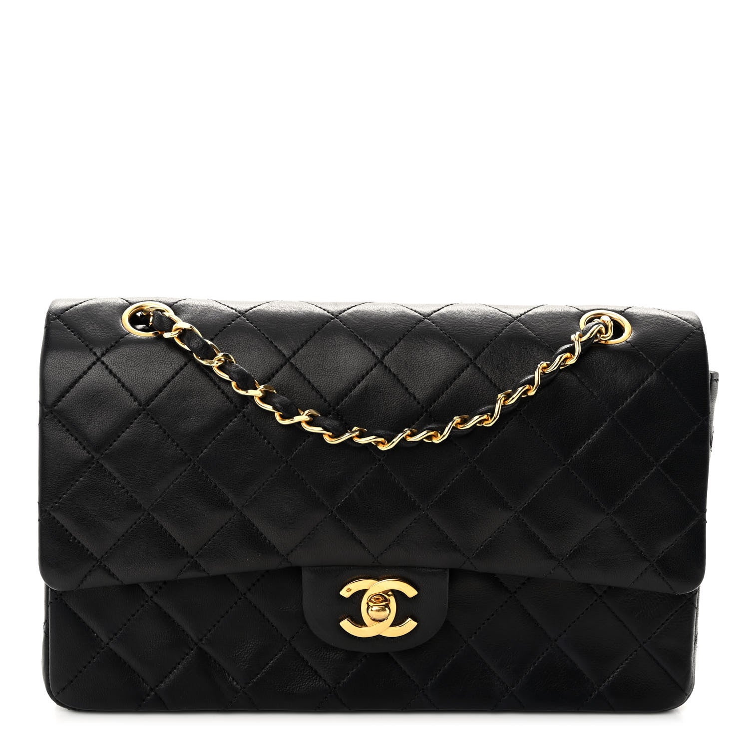 Chanel Lambskin Quilted Medium Double Flap Black 1 of 13