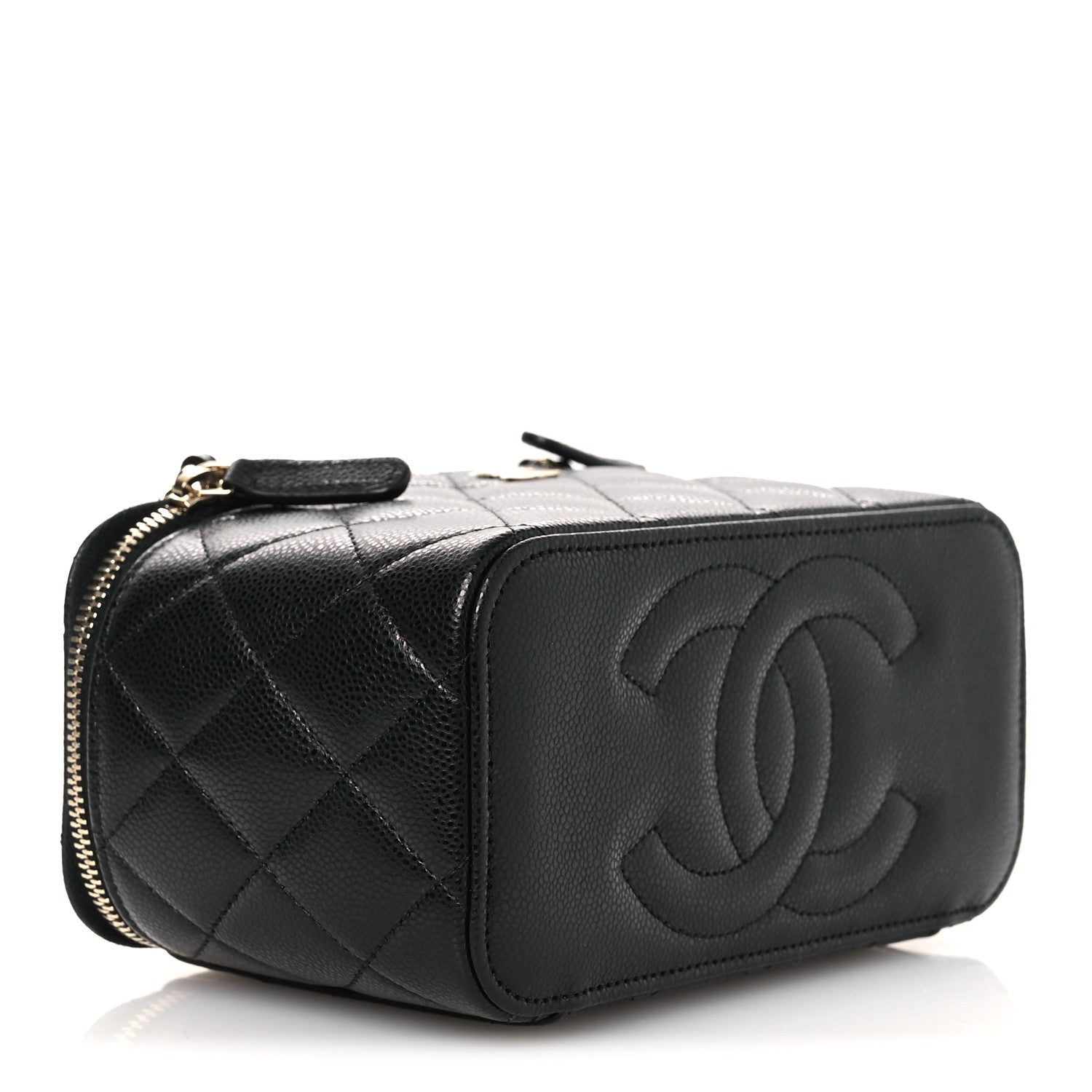 Chanel Caviar Quilted Small Vanity Case With Chain Black Black 4 of 14