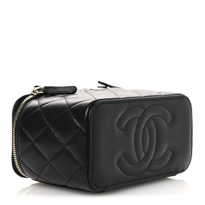 Chanel Caviar Quilted Small Vanity Case With Chain Black Black 4 of 14