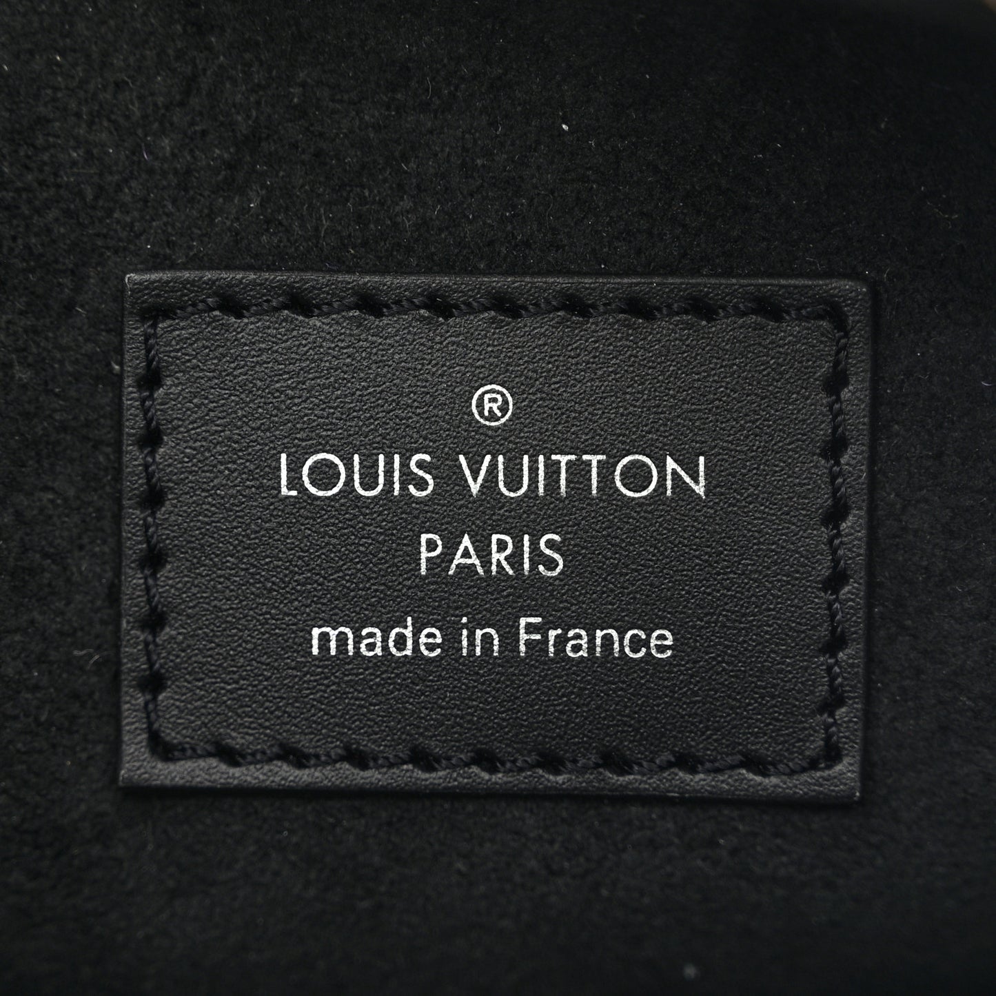Calfskin Debossed Monogram Side Trunk Black