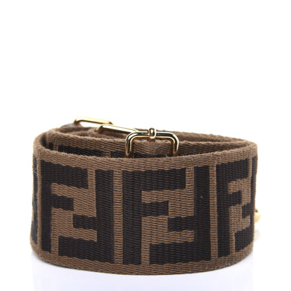 Fendi Ribbon Vitello Seta FF 1974 Adjustable Strap You Fango Marrone Black 3 of 10