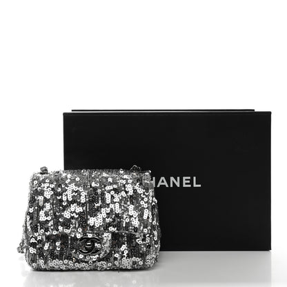 Chanel Sequin Mini Square Flap Silver 12 of 12