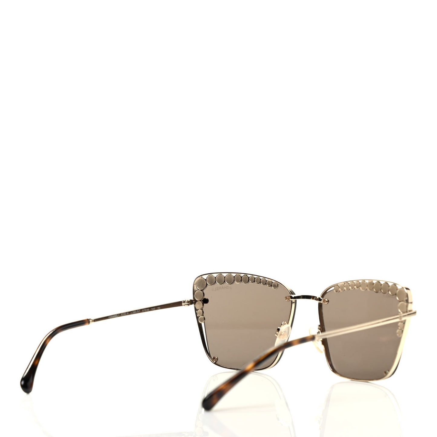 Square Frame Pearl Sunglasses 4235-H Dark Grey