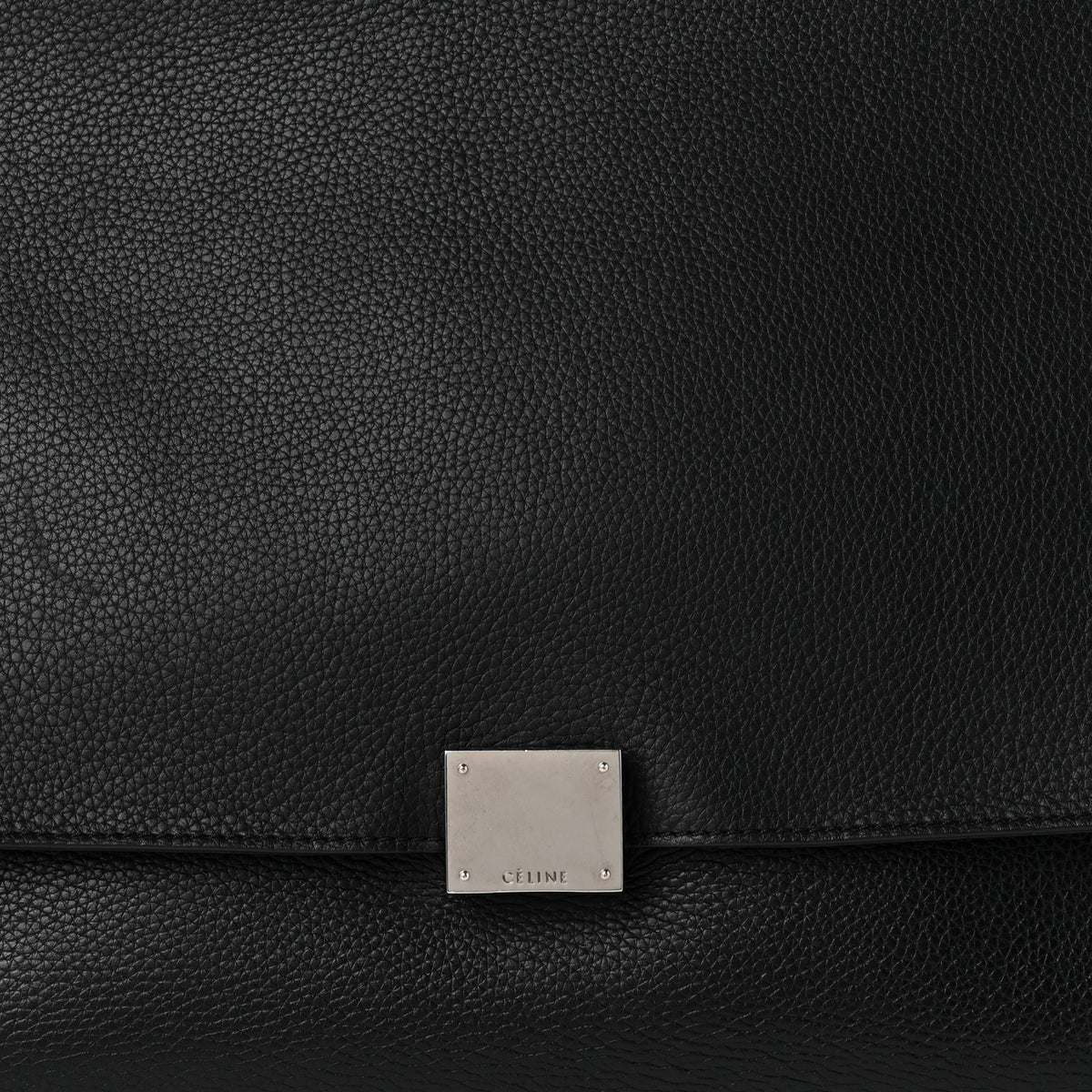 Celine Drummed Calfskin Suede Large Trapeze Black 7 of 9