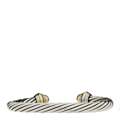 David Yurman Sterling Silver 14K Yellow Gold 7mm Cable Classics Dome Bracelet 2 of 3