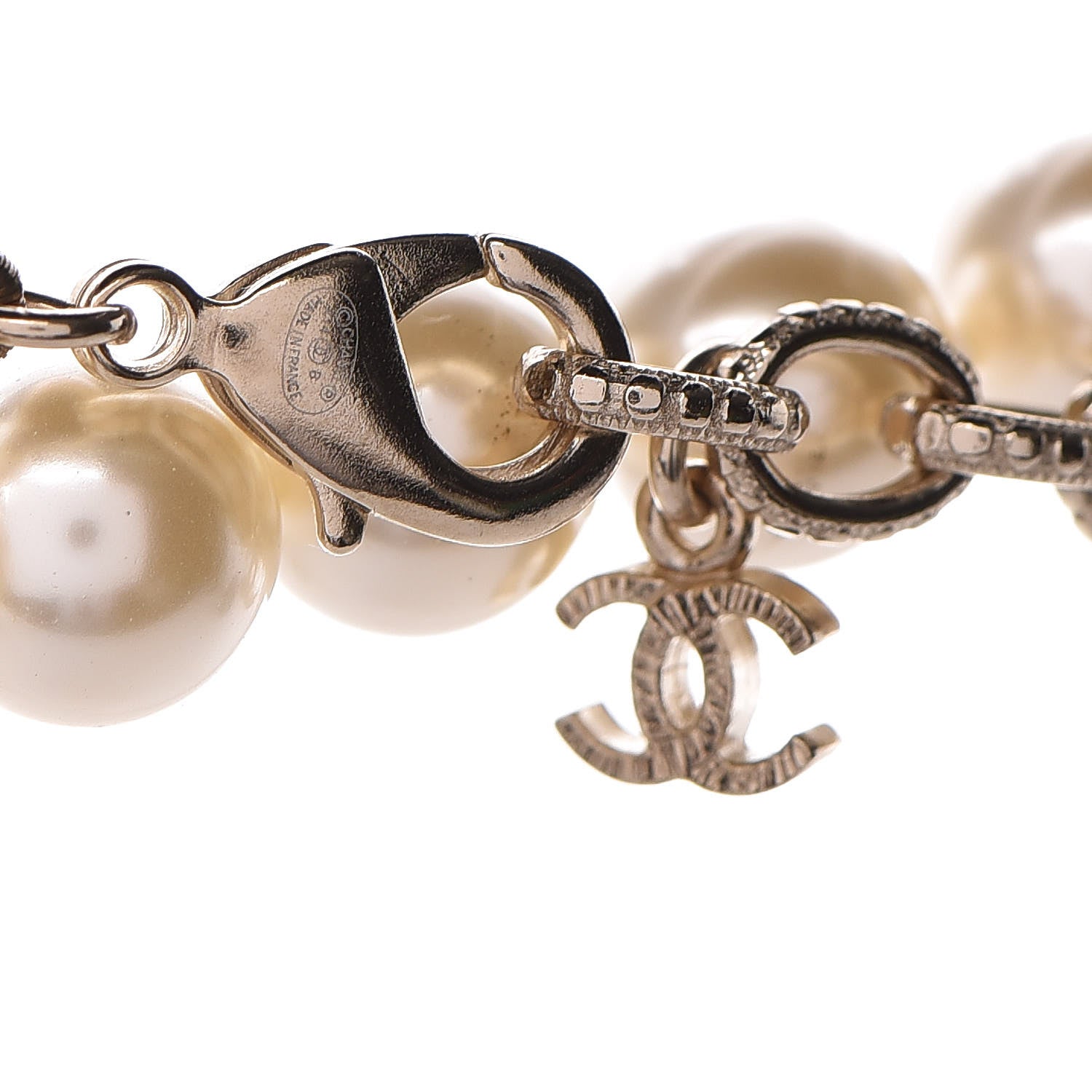 Chanel Pearl Baguette Crystal Long CC Necklace Gold 4 of 5
