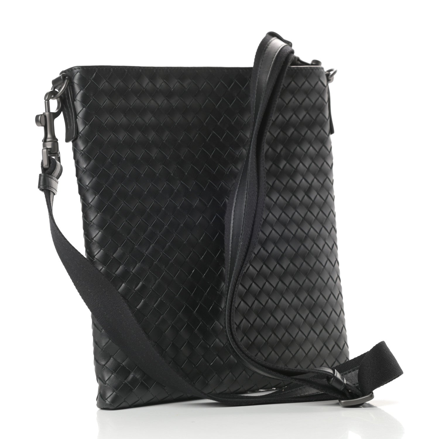 Bottega Veneta Nappa Intrecciato VN Crossbody Messenger Bag Black 3 of 10