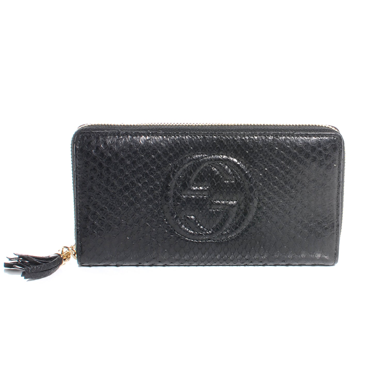 Python Soho Zip Around Wallet Black