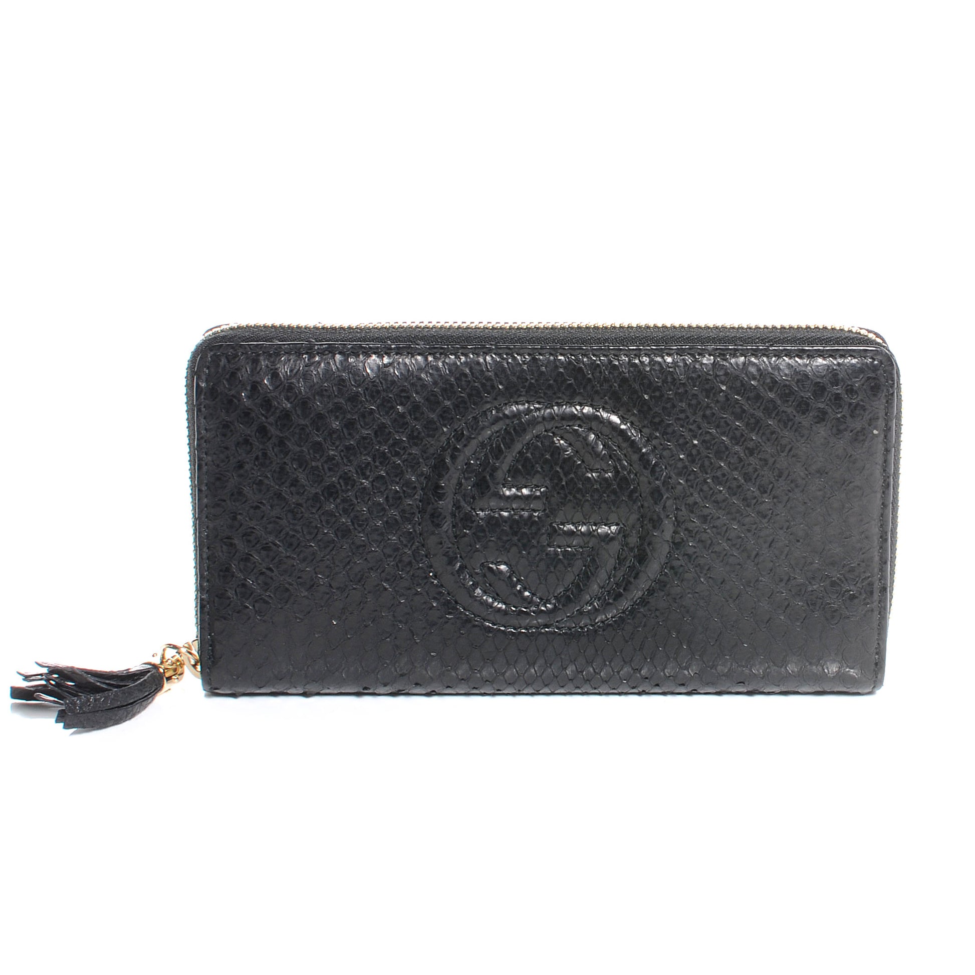 Gucci Python Soho Zip Around Wallet Black 1 of 7