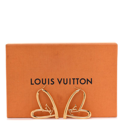 Louis Vuitton Metal Fall In Love Hoop Earrings GM Gold 4 of 4