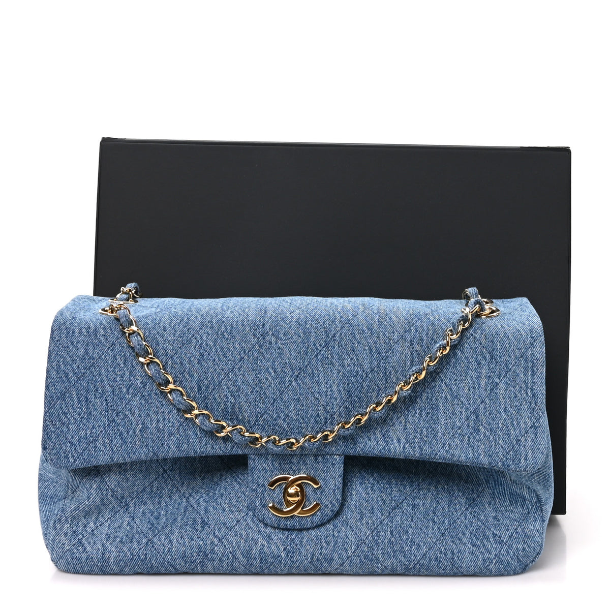 Denim Small Souplissimo Maxi Flap Blue