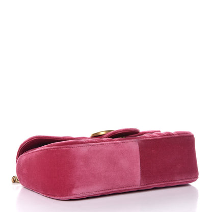 Gucci Velvet Matelasse Small GG Marmont Shoulder Bag Light Raspberry Rose 4 of 9