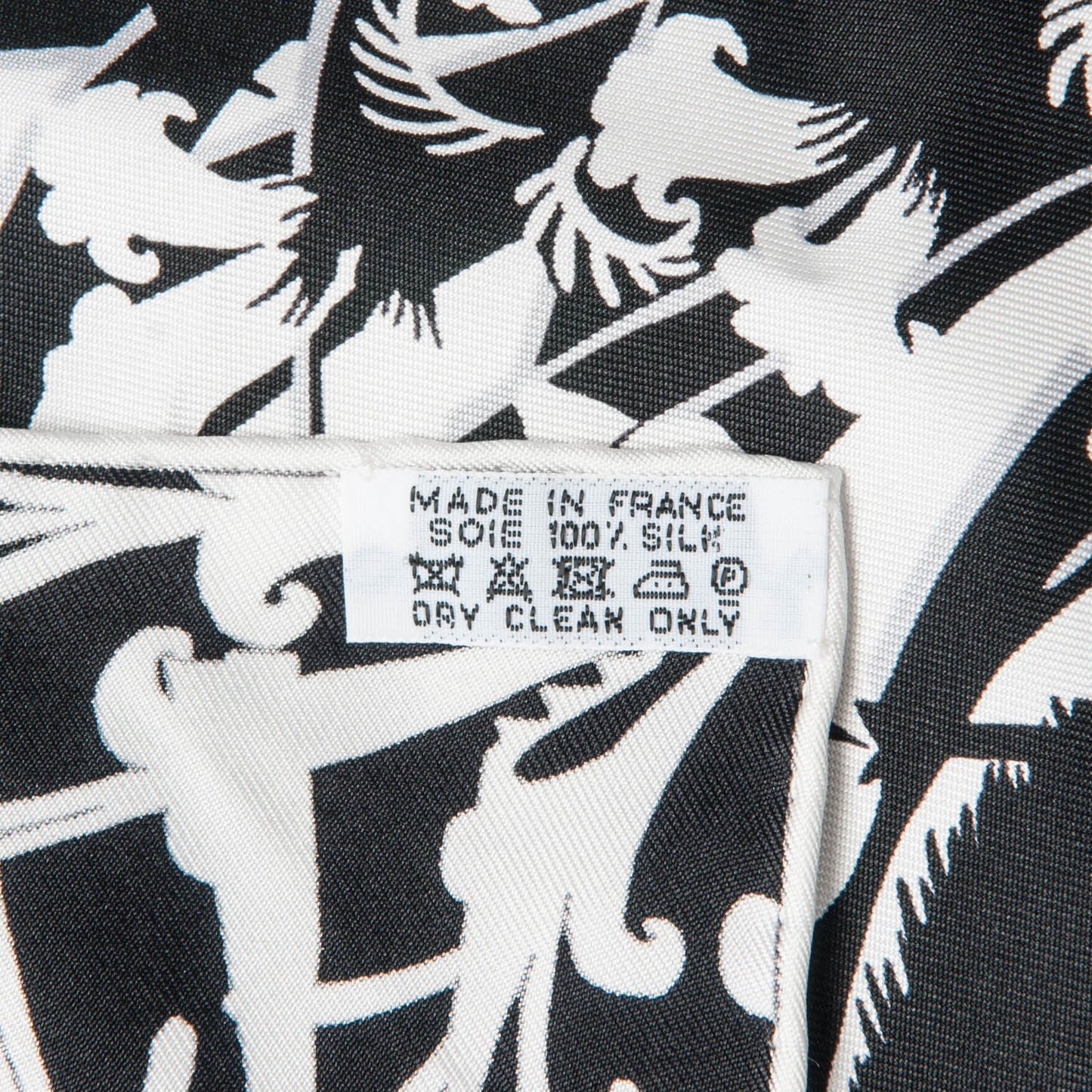 Silk Tyger Tyger Scarf 90 Noir Blanc Gris