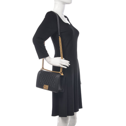 Chanel Calfskin Quilted Medium Boy Flap Black 2 of 10