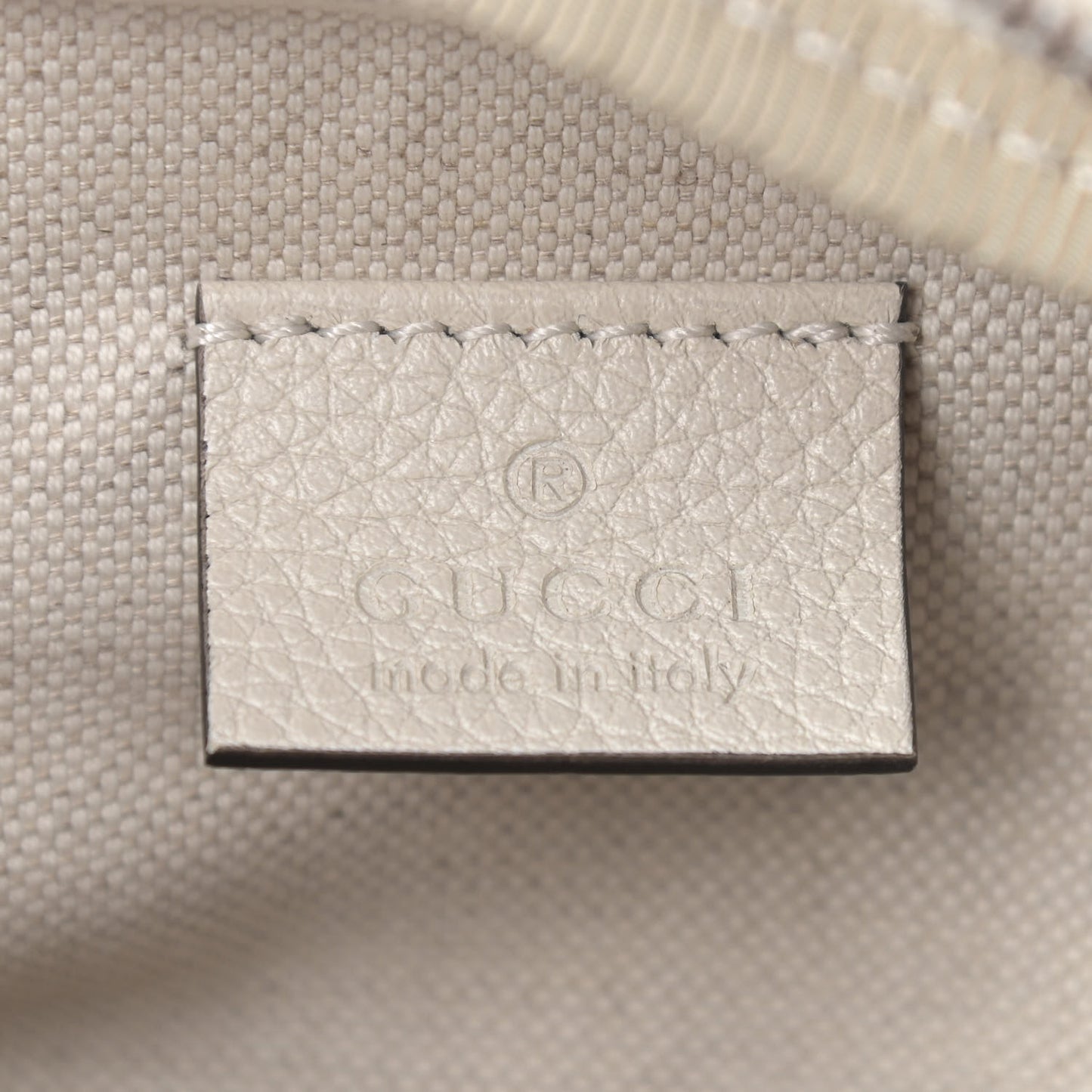 Grained Calfskin Small Logo Belt Bag White
