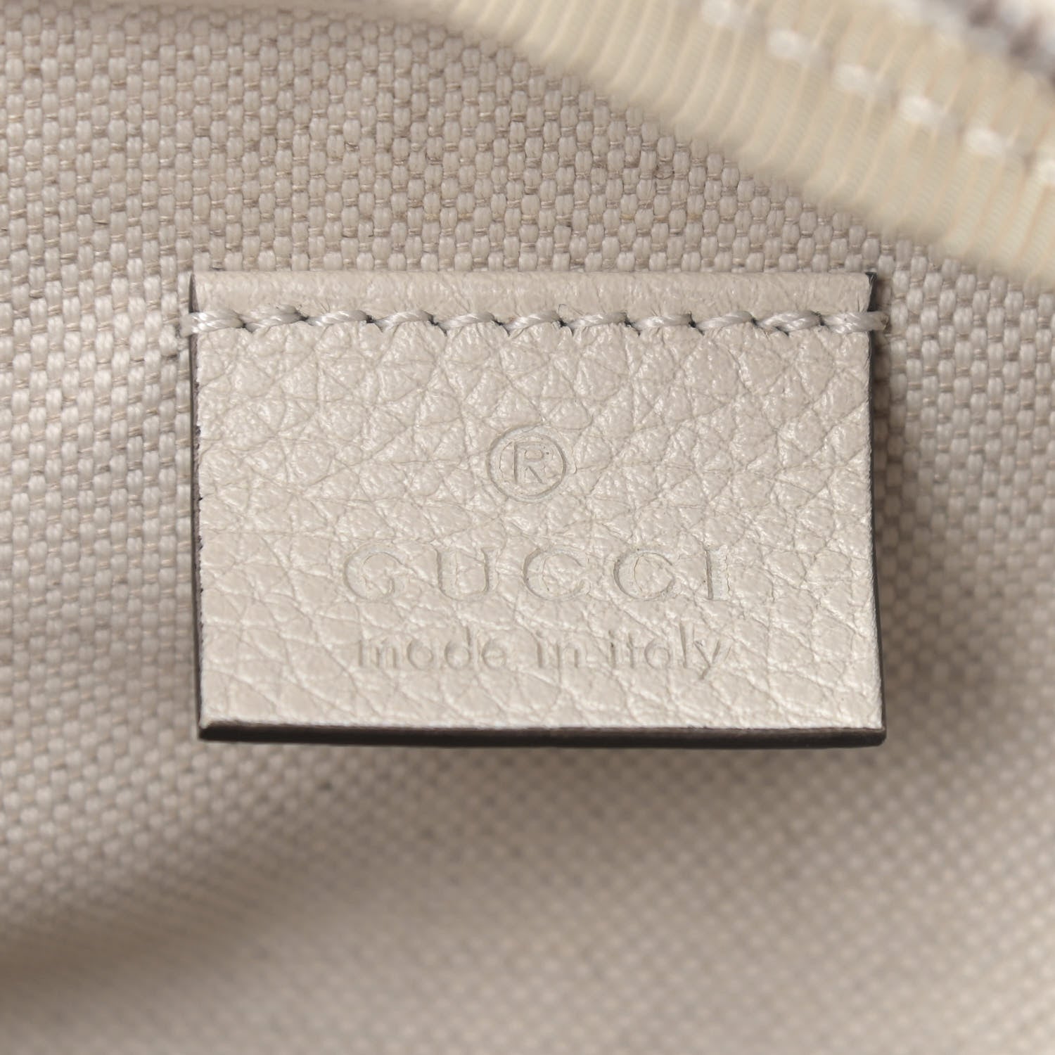 Gucci Grained Calfskin Small Logo Belt Bag White 6 of 9