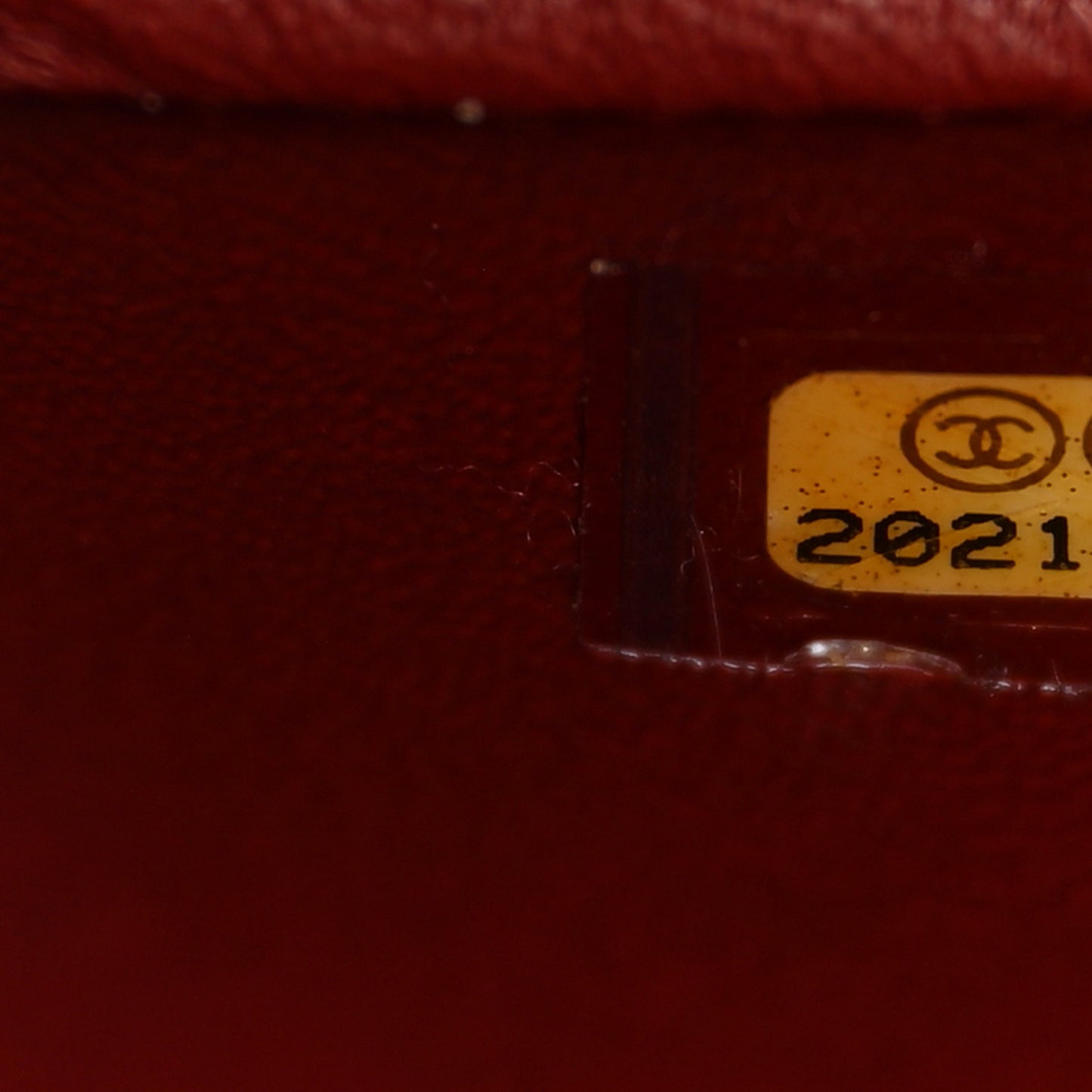 Patent Calfskin Quilted Mini Rectangular Flap Dark Red