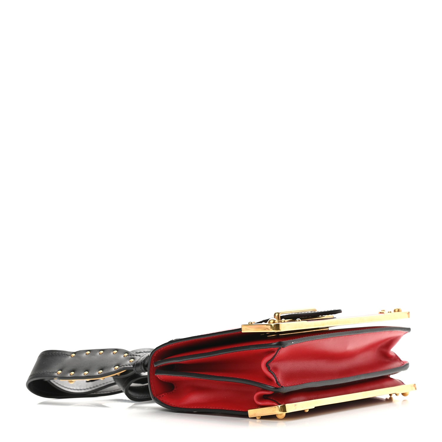 Prada City Calfskin Saffiano Cahier Bag Fuoco Black 4 of 8