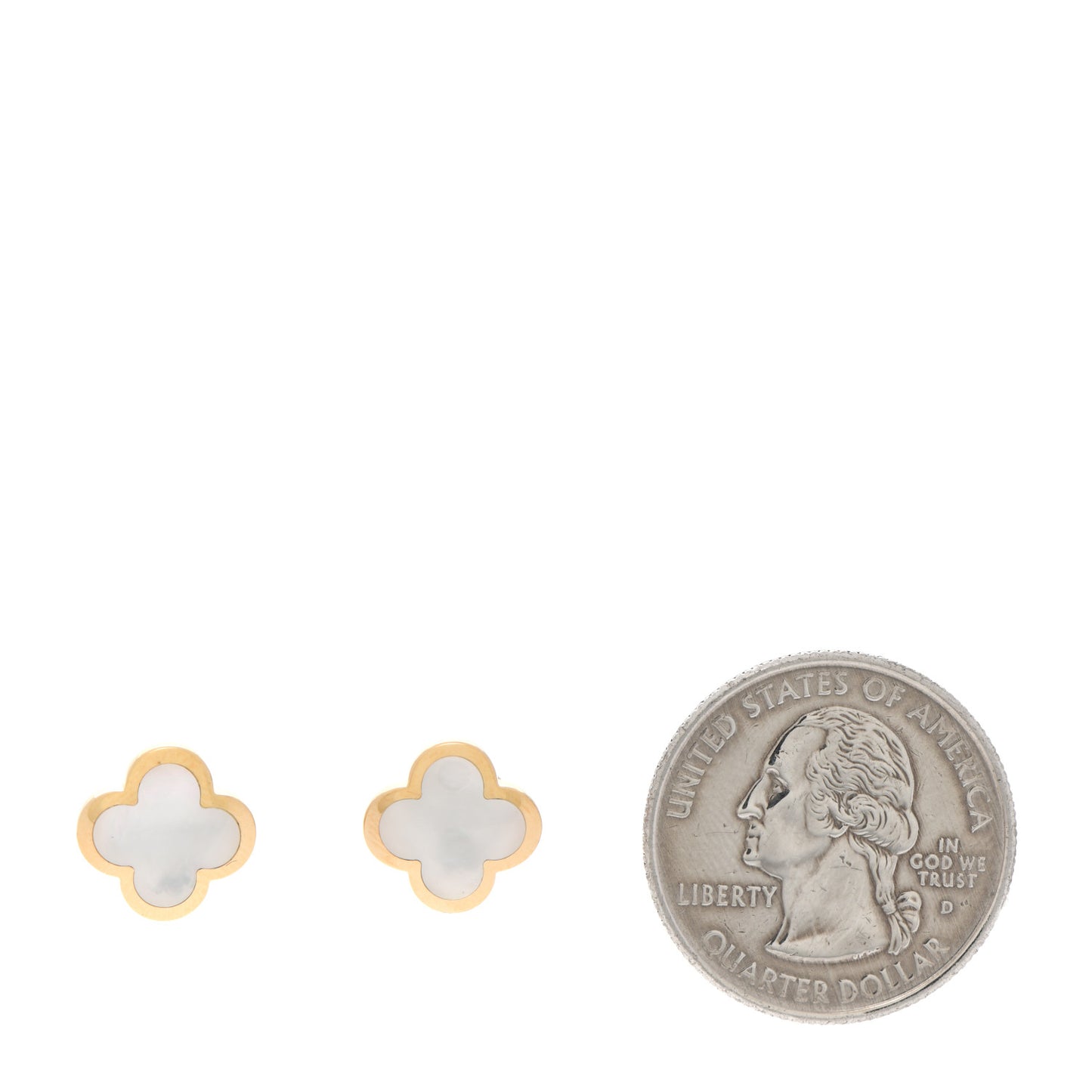 18K Yellow Gold Mother of Pearl Pure Alhambra Earrings