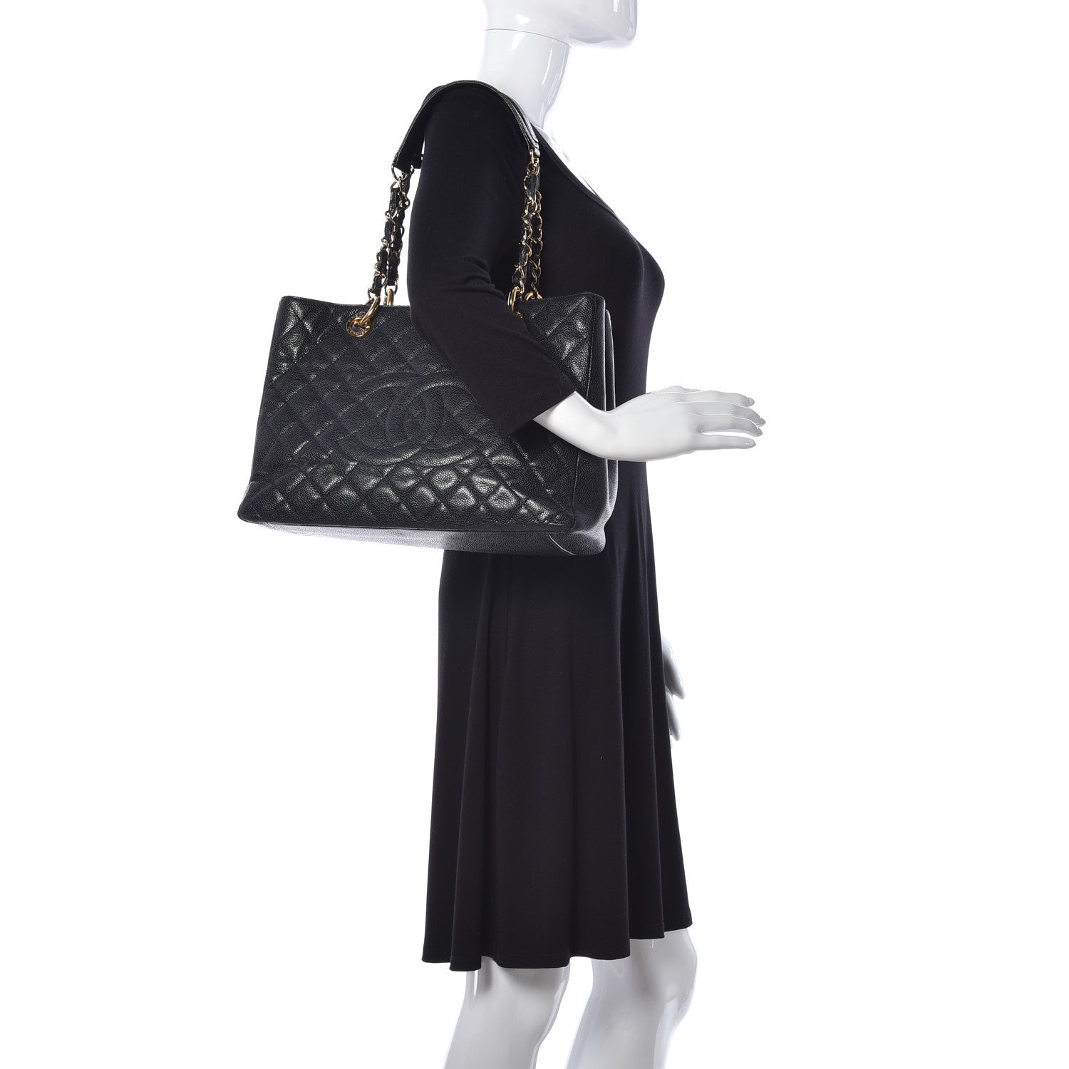 Chanel Caviar Quilted Grand Shopping Tote GST Black 2 of 12
