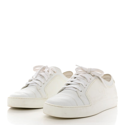 Chanel Calfskin Gum Womens CC Sneakers 39 White 3 of 13