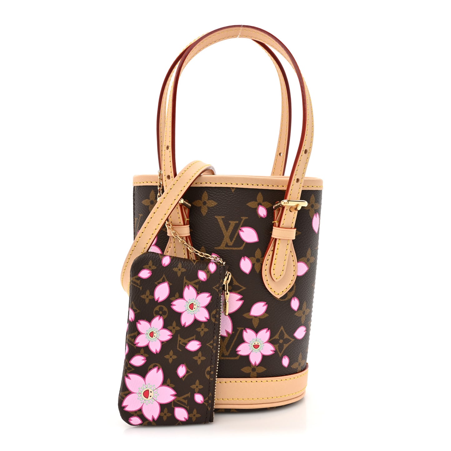 LV X TM Monogram Cherry Blossom Nano Bucket Sakura Brown