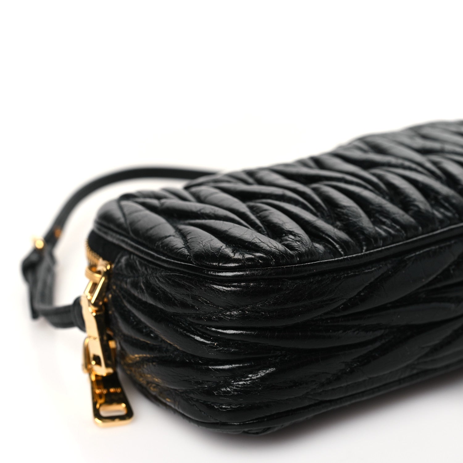 Miu Miu Vitello Lux Matelasse Double Zip Phone Holder Black 10 of 14