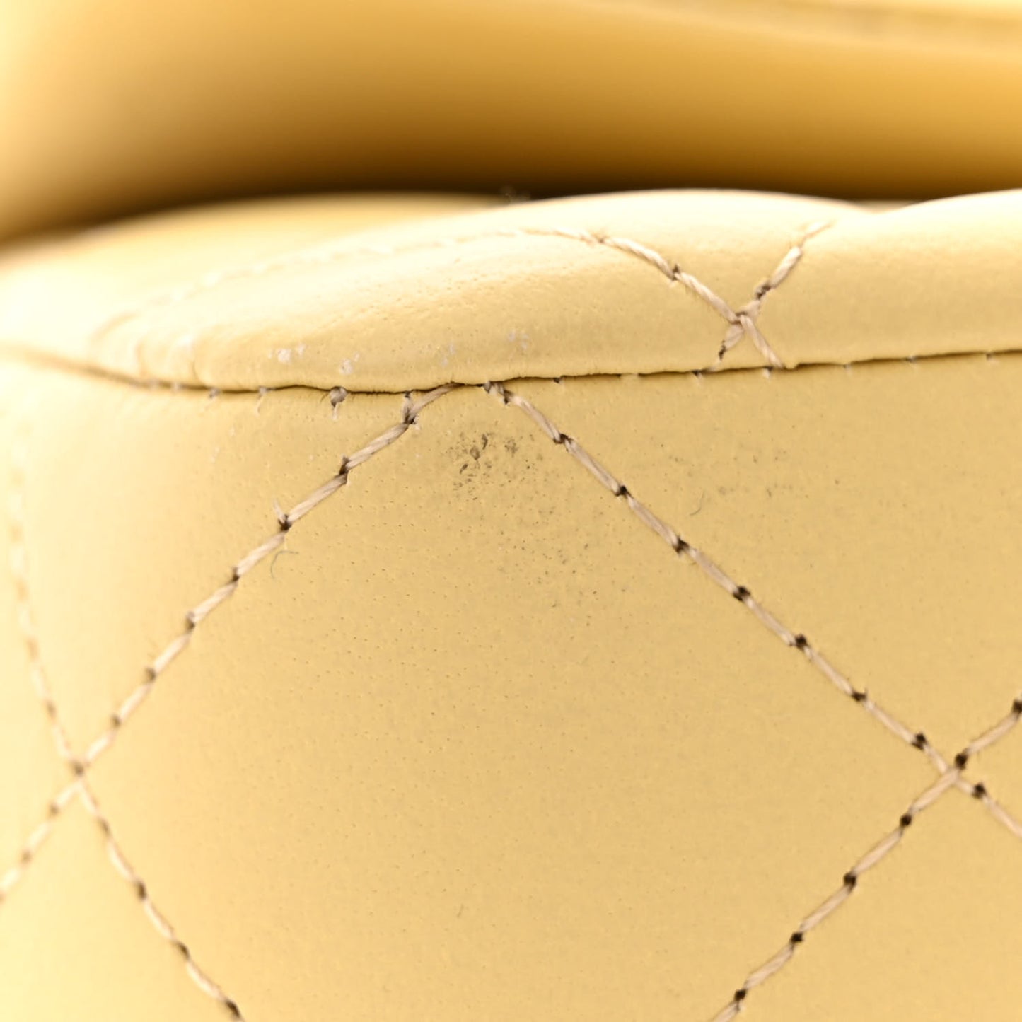 Lambskin Quilted Mini Top Handle Rectangular Flap Yellow