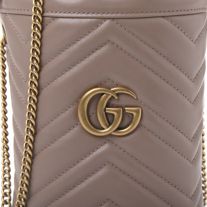 Gucci Calfskin Matelasse Mini GG Marmont 2.0 Bucket Bag Porcelain Rose 9 of 10