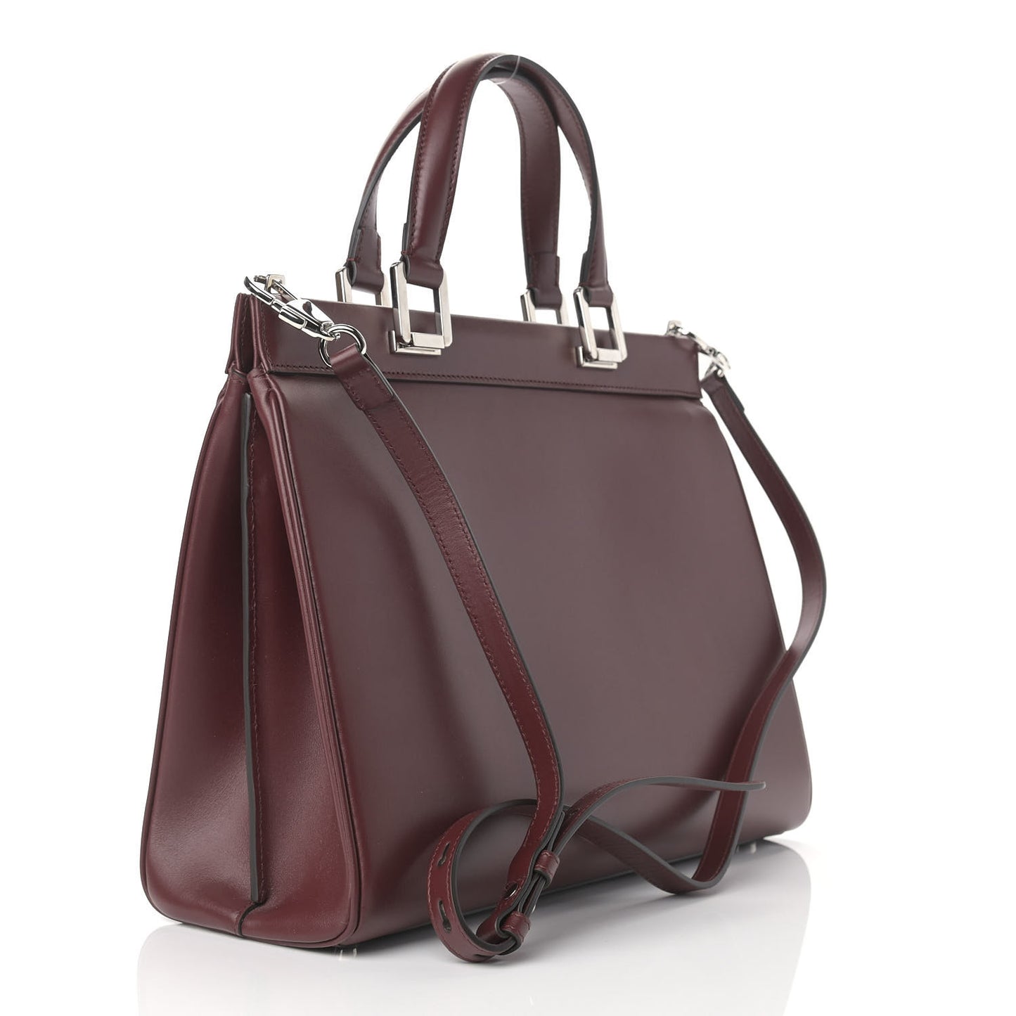 Smooth Calfskin Medium Zumi Top Handle Bag Vintage Bordeaux