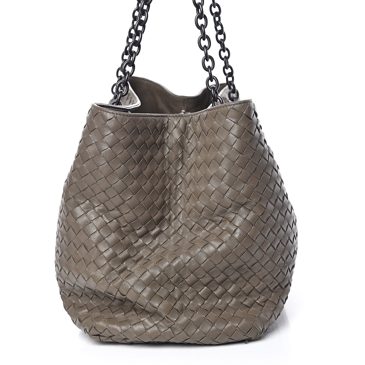 Nappa Intrecciato Large Classic Chain Strap Tote Shadow