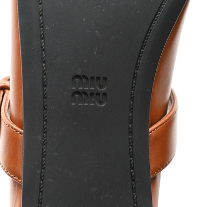 Miu Miu Calfskin Mary Jane Ballerina Flats 36 Cognac 7 of 10