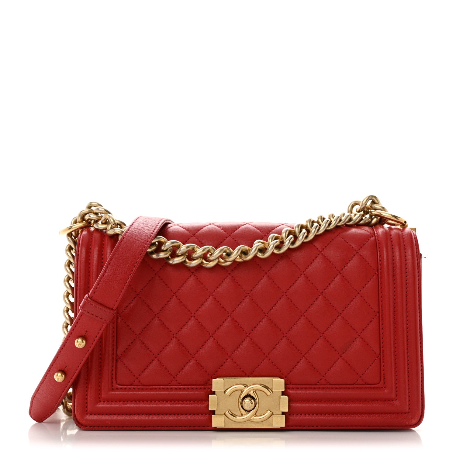 Chanel Lambskin Quilted Medium Boy Flap Red 1 of 11