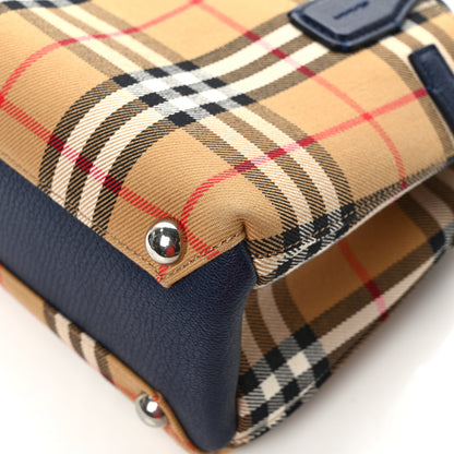 Burberry Goatskin Vintage Check Baby Banner Tote Regency Blue 10 of 10