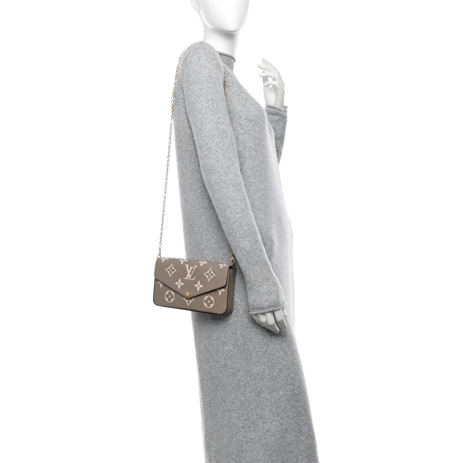 Louis Vuitton Empreinte Monogram Giant Felicie Pochette Tourterelle Creme 2 of 11