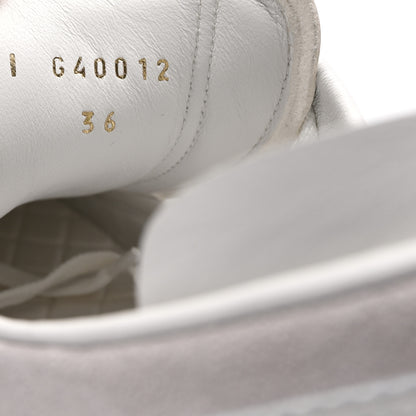 Chanel Suede Calfskin Fabric CC Sneakers 36 Light Pink White 9 of 10