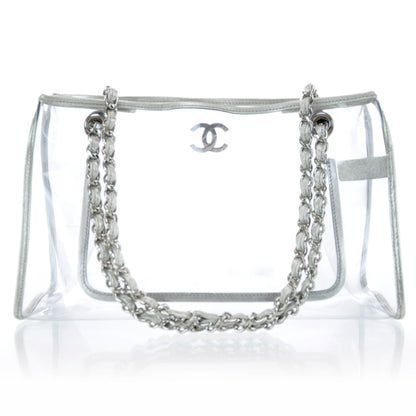 Chanel Vinyl Naked Tote Silver 4 of 10