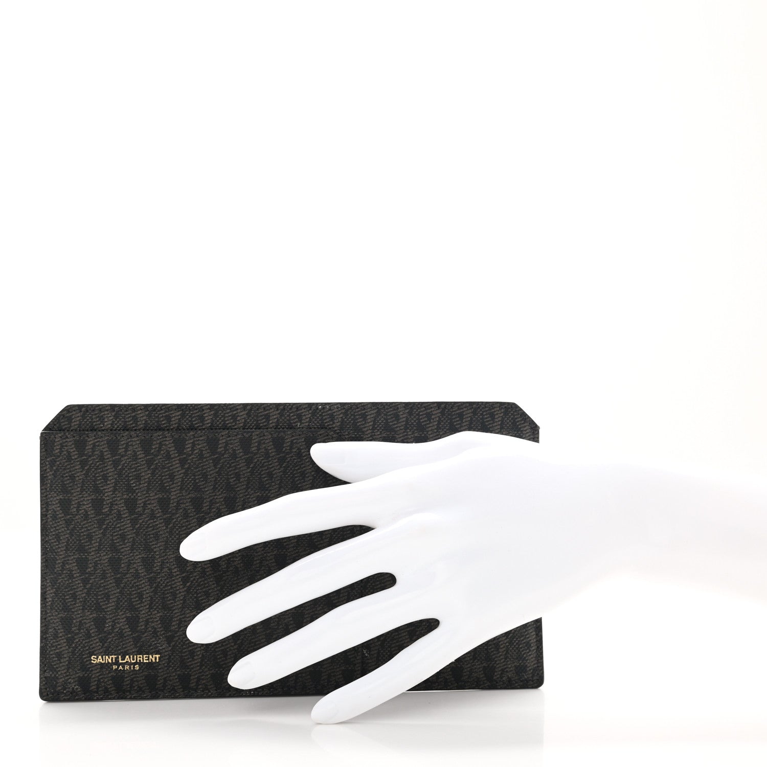 Saint Laurent Classic Toile Monogram Fragments Pouch Black Lino 2 of 7