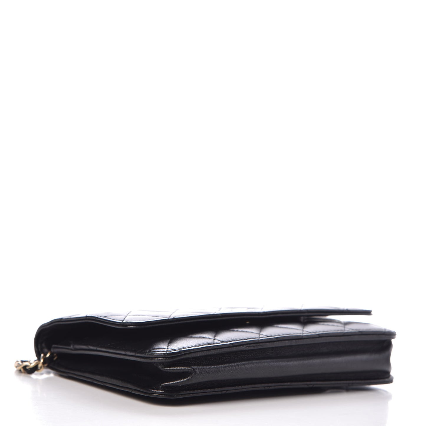Lambskin Quilted Wallet On Chain WOC Black