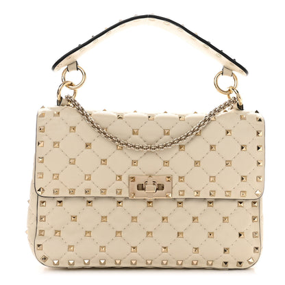 Valentino Garavani Nappa Medium Rockstud Spike Shoulder Bag Light Ivory 1 of 11