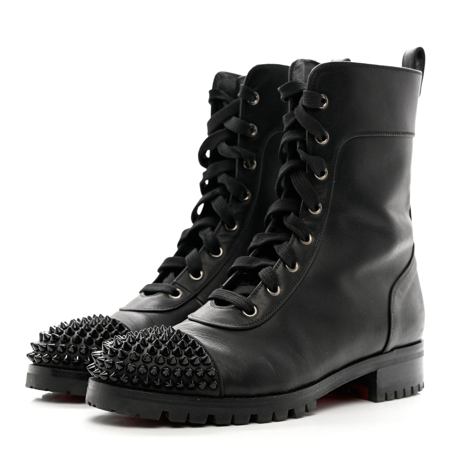 Calfskin Spikes TS Croc Flat Boots 39 Black